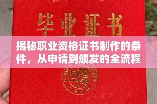 洱源揭秘职业资格证书制作的条件，从申请到颁发的全流程解析